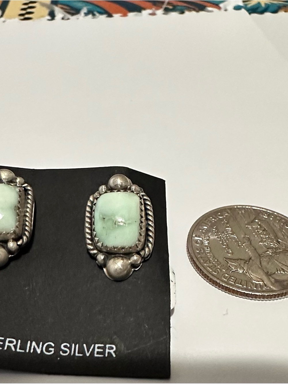 Sterling Silver Paloma Turquoise Stud Earrings - Picture 2 of 4